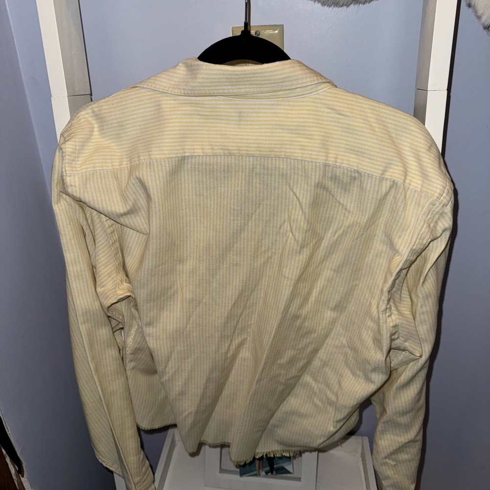 Patch Two Yellow Striped Button-Down Shirt - Picture 3 of 3